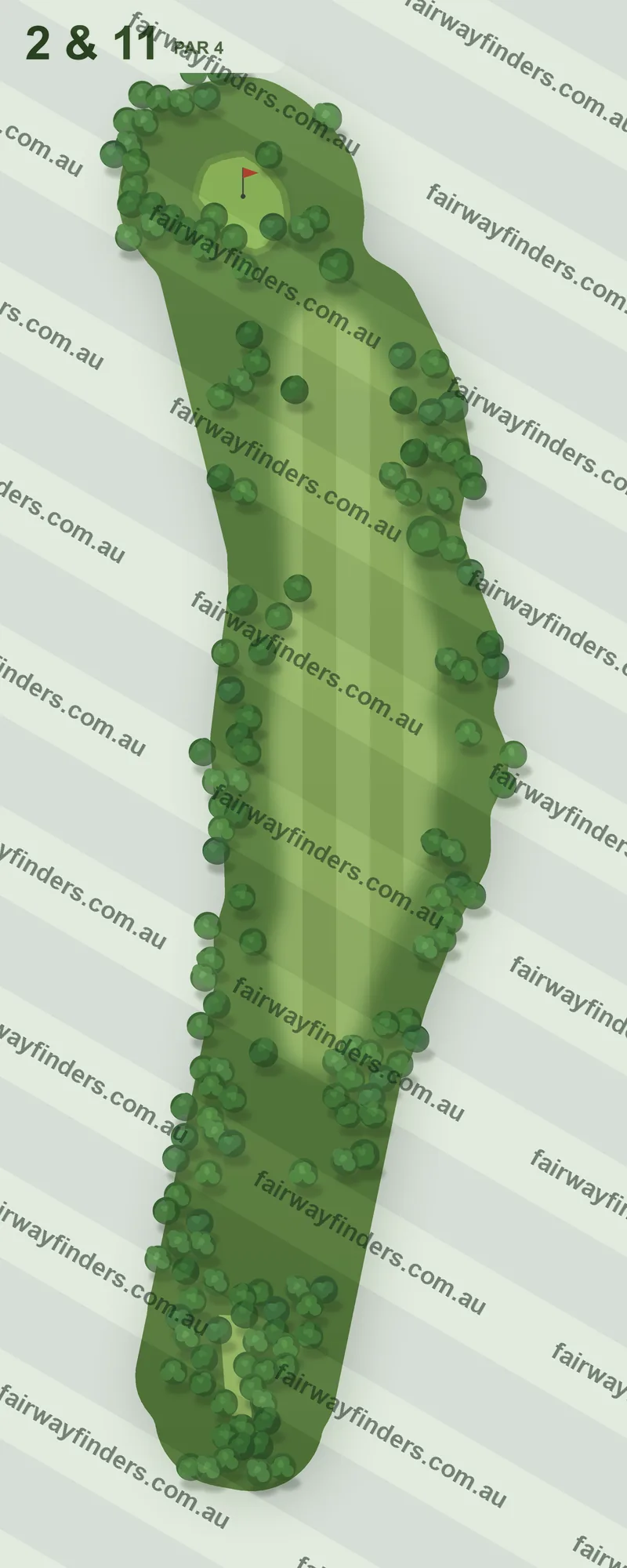 Hole 1 map — par 3, 111 m