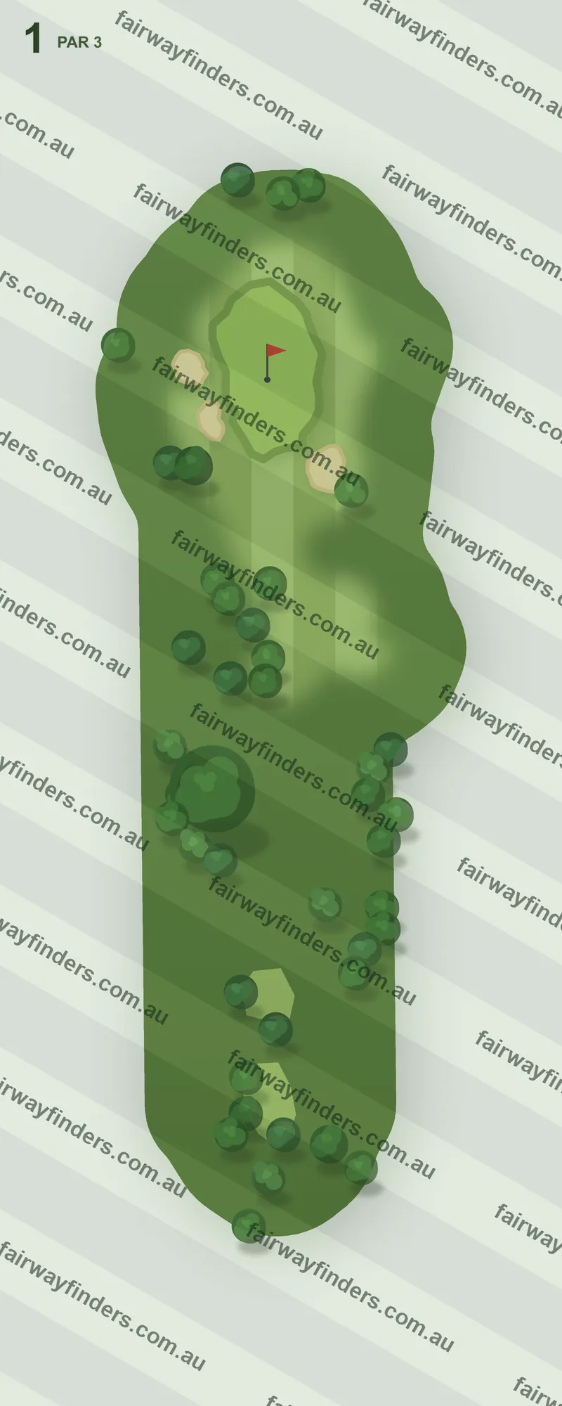 Hole 1 map — par 3, 120 m
