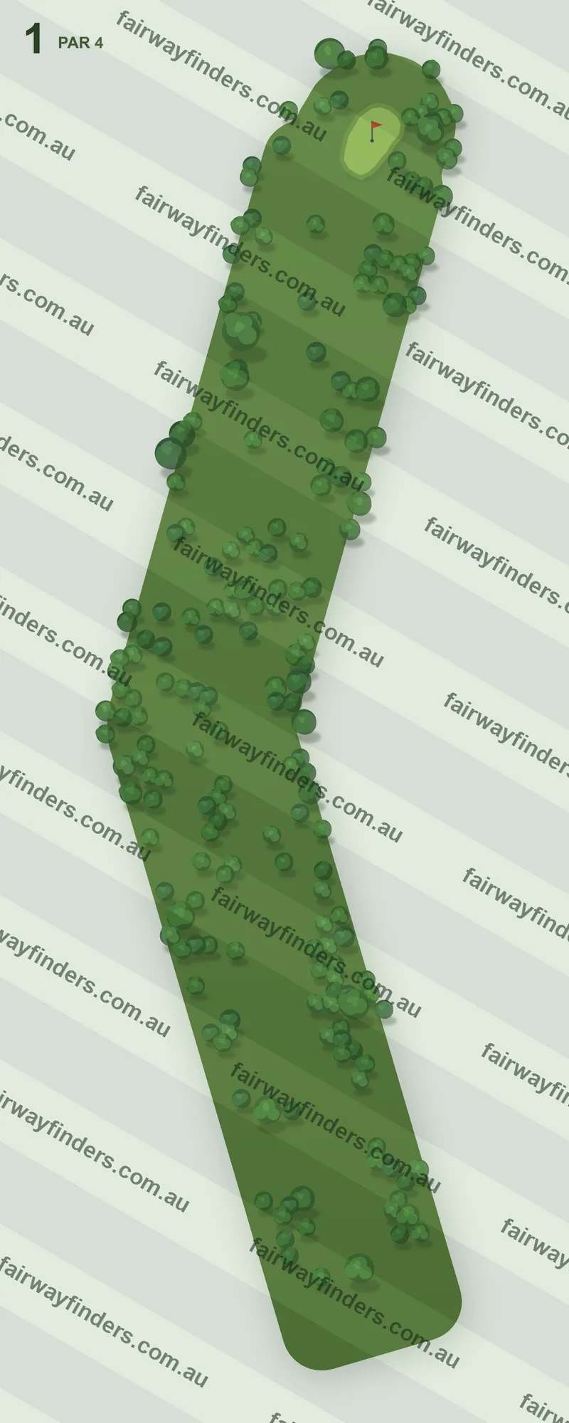 Hole 1 map — par 5, 403 m