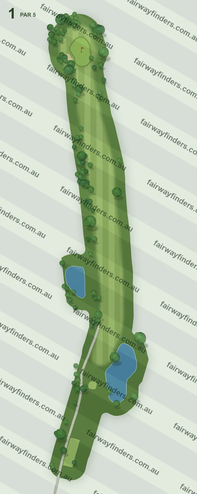 Hole 1 map — par 3, 150 m