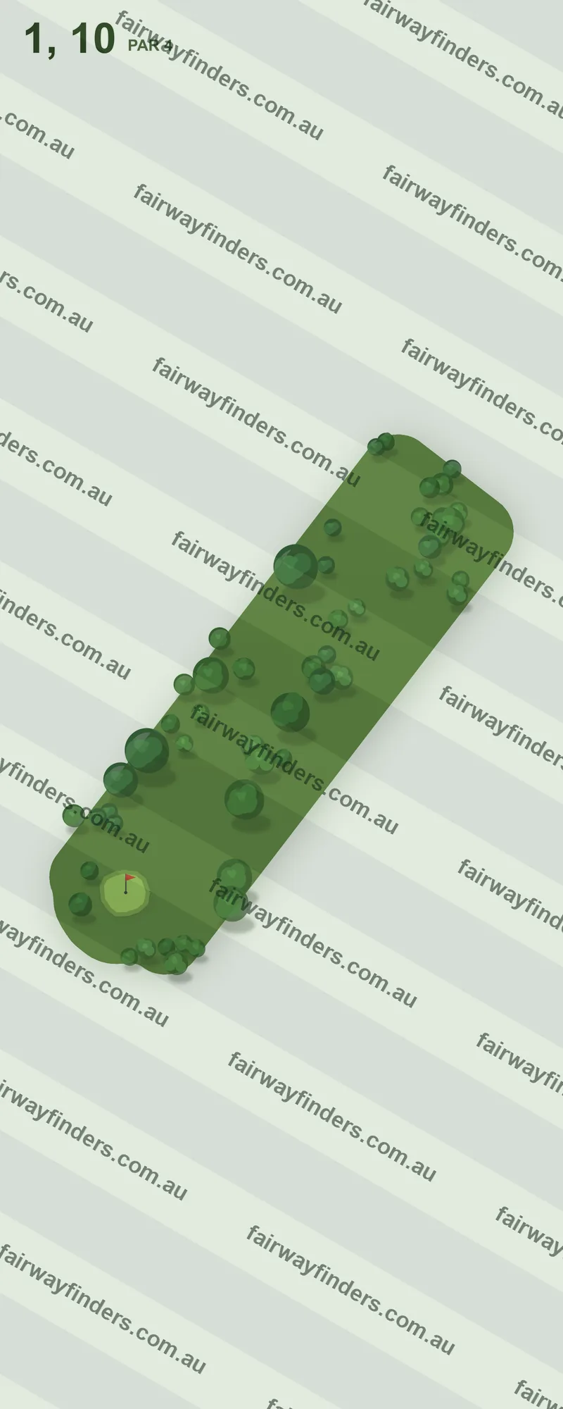 Hole 1 map — par 4, 165 m