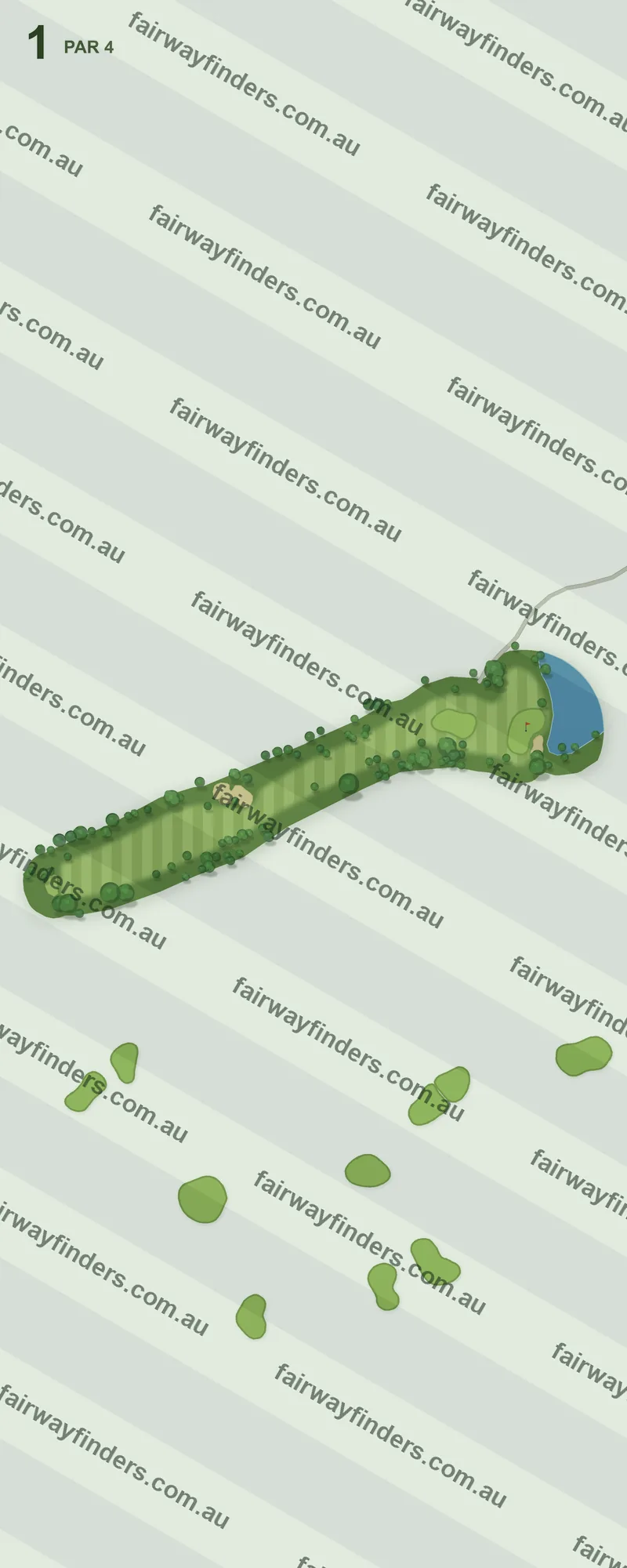 Hole 1 map — par 4, 347 m