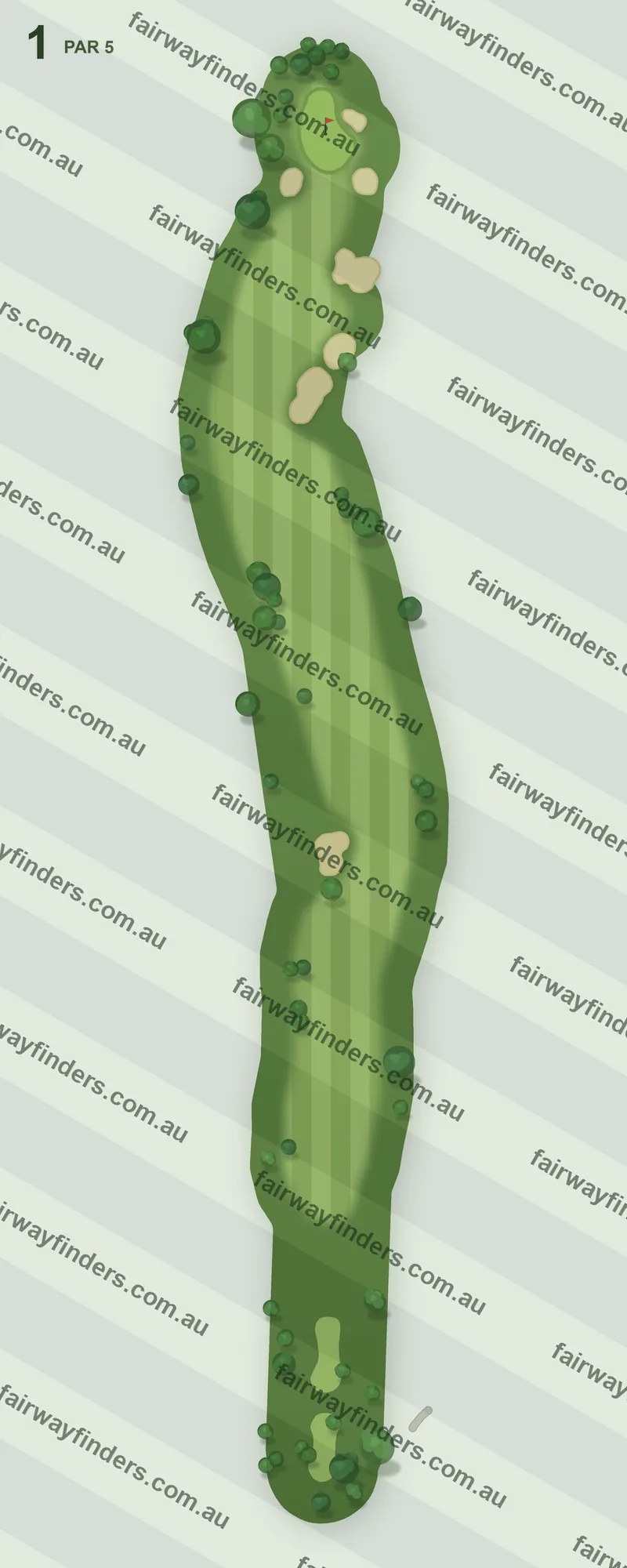 Hole 1 map — par 5, 474 m