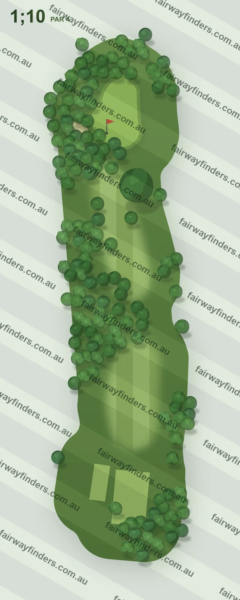 Hole 1 map — par 5, 338 m