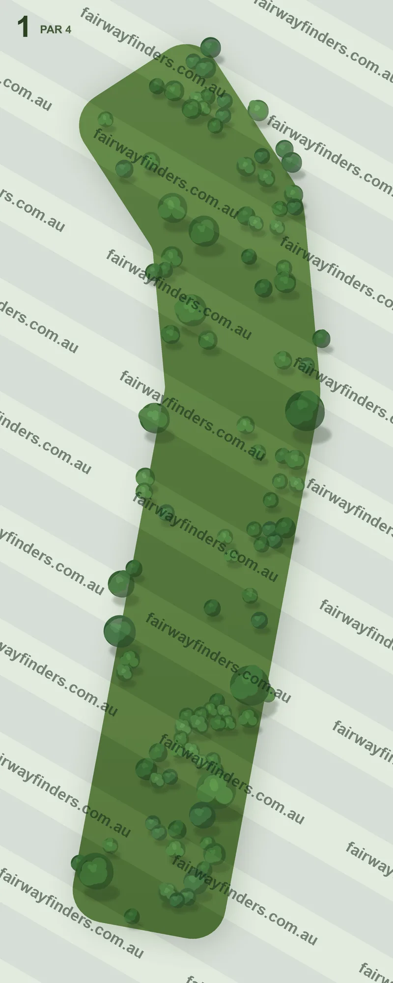 Hole 1 map — par 4, 345 m