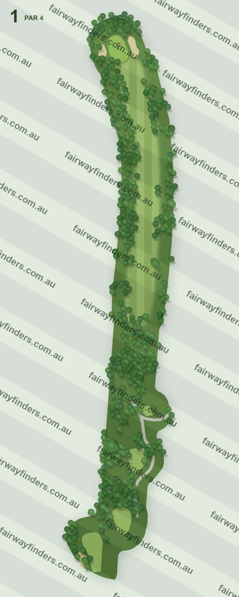 Hole 1 map — par 4, 441 m