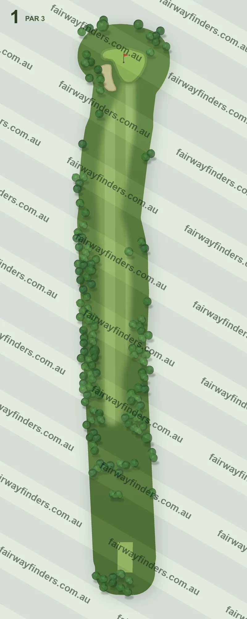 Hole 1 map — par 4, 331 m