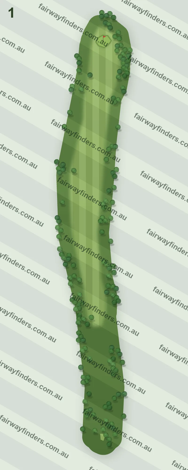 Hole 1 map — par 4, 426 m