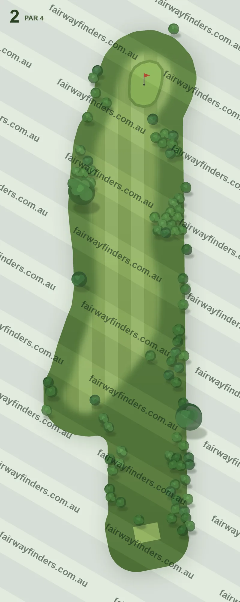 Hole 1 map — par 3, 153 m