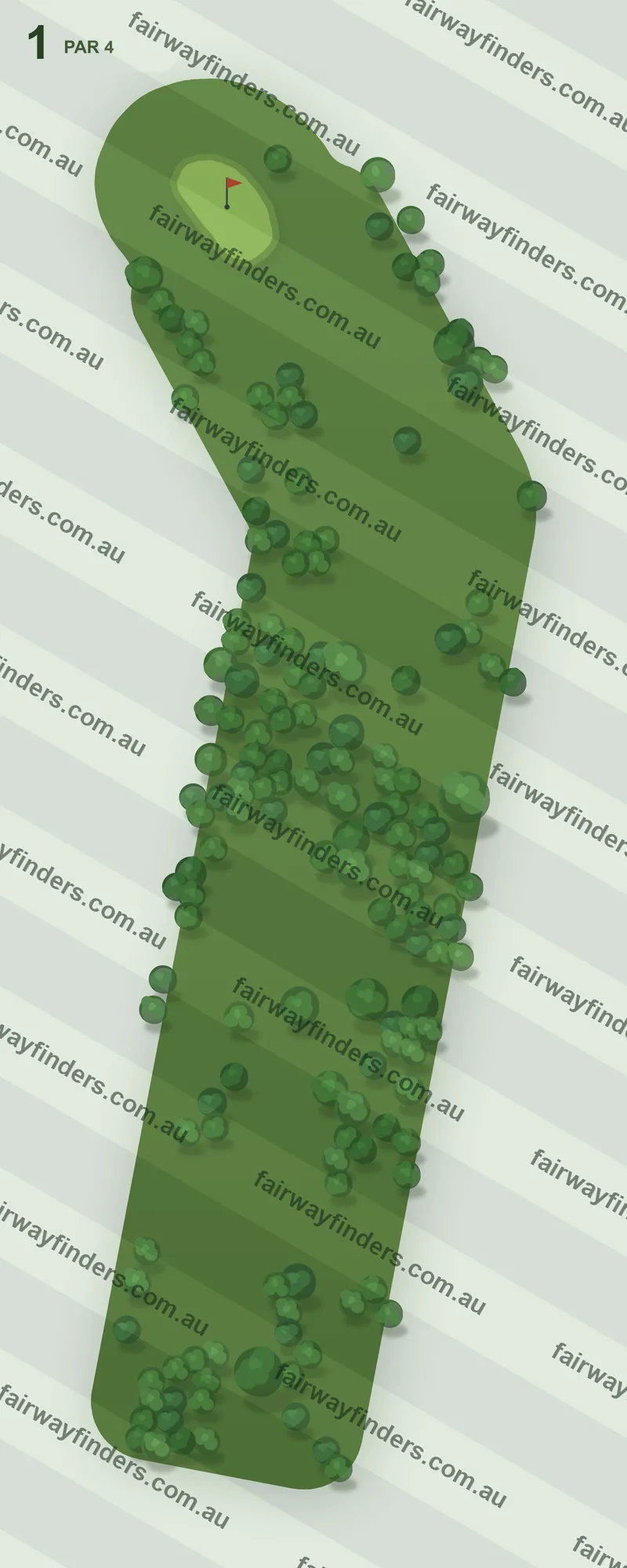 Hole 1 map — par 4, 247 m