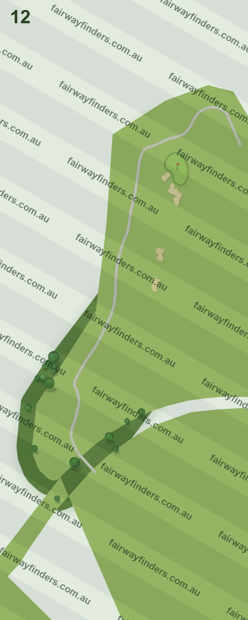 Hole 1 map — par 4, 317 m
