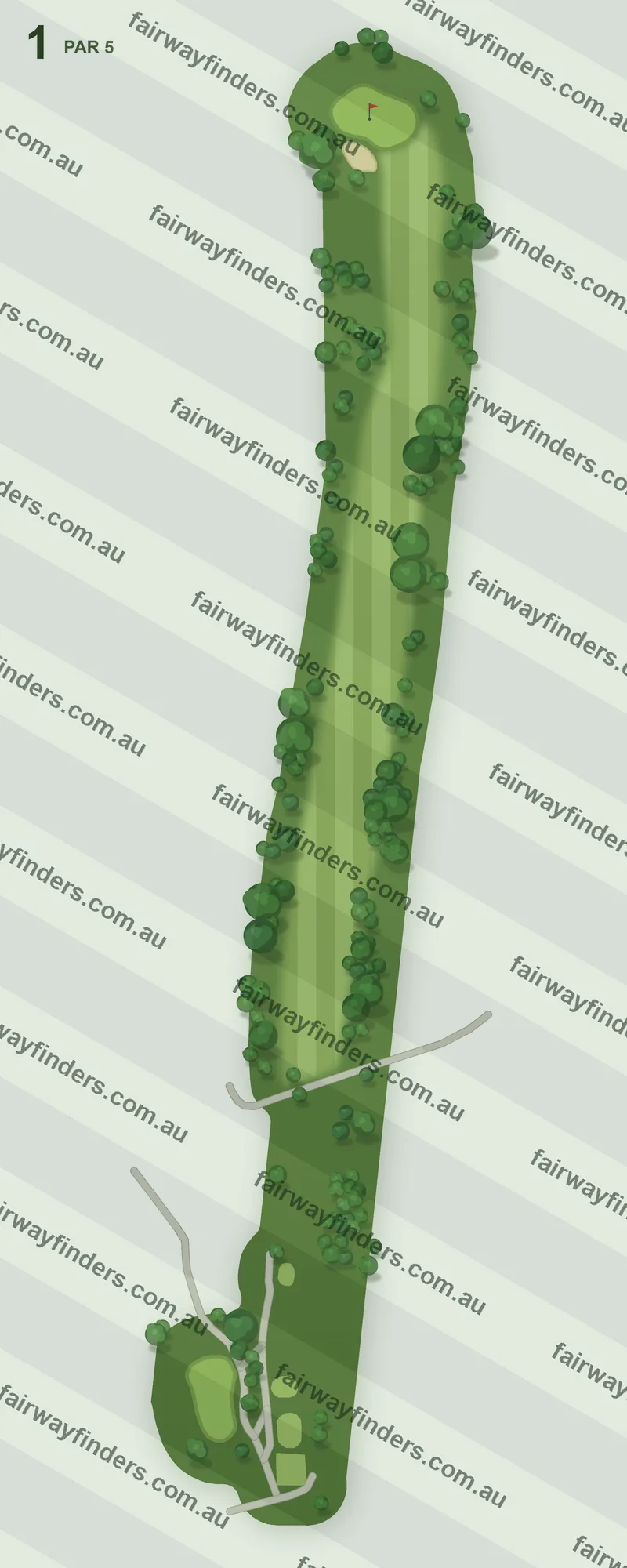 Hole 1 map — par 5, 511 m