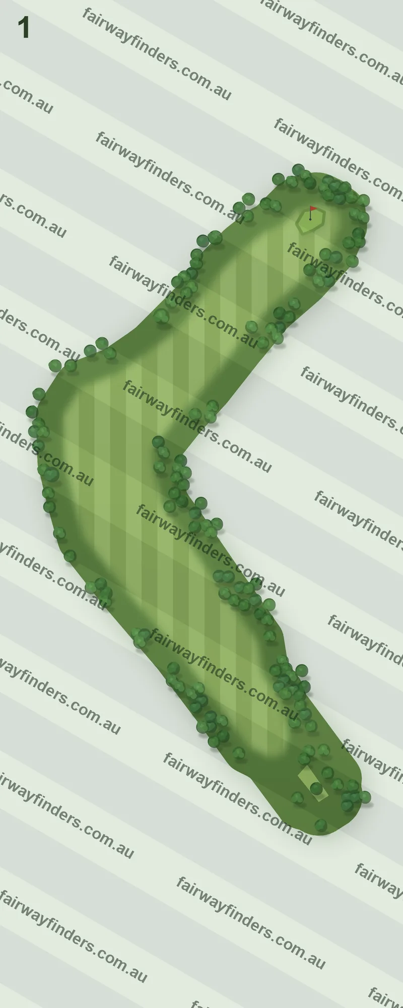 Hole 1 map — par 4, 321 m