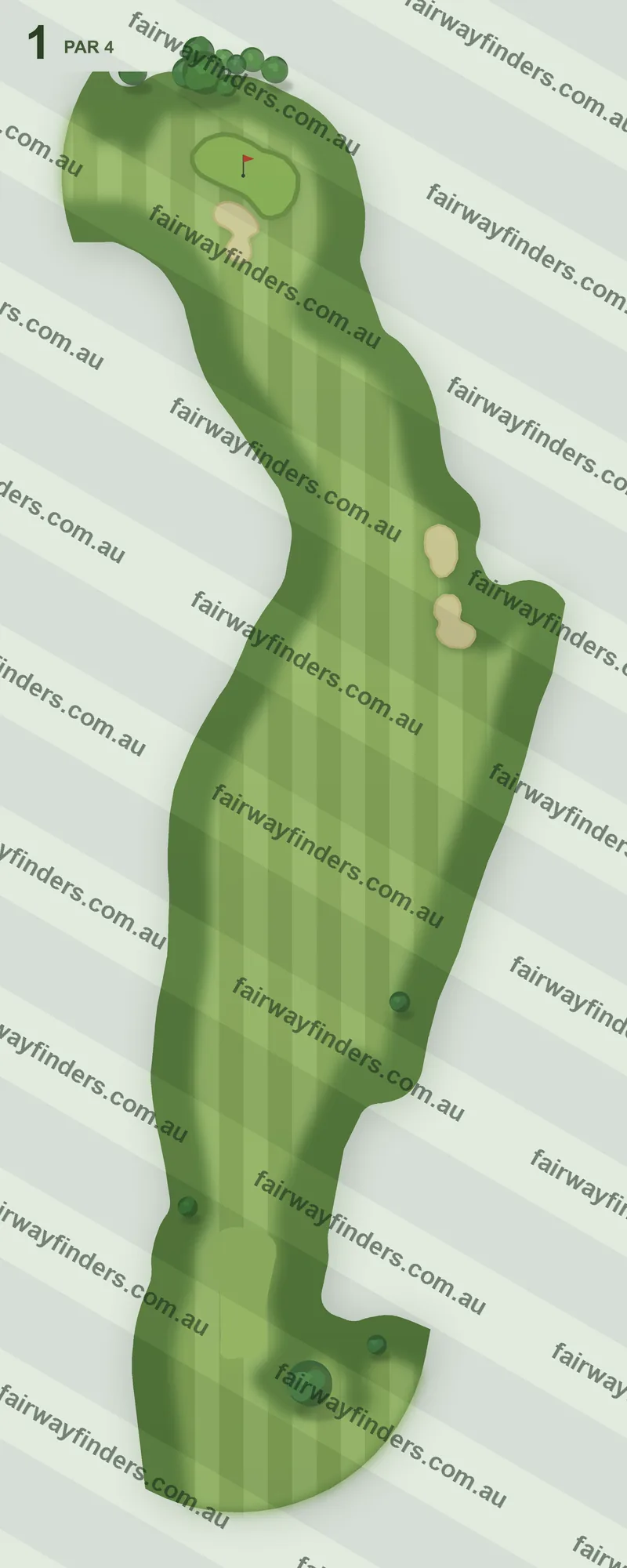 Hole 1 map — par 4, 339 m