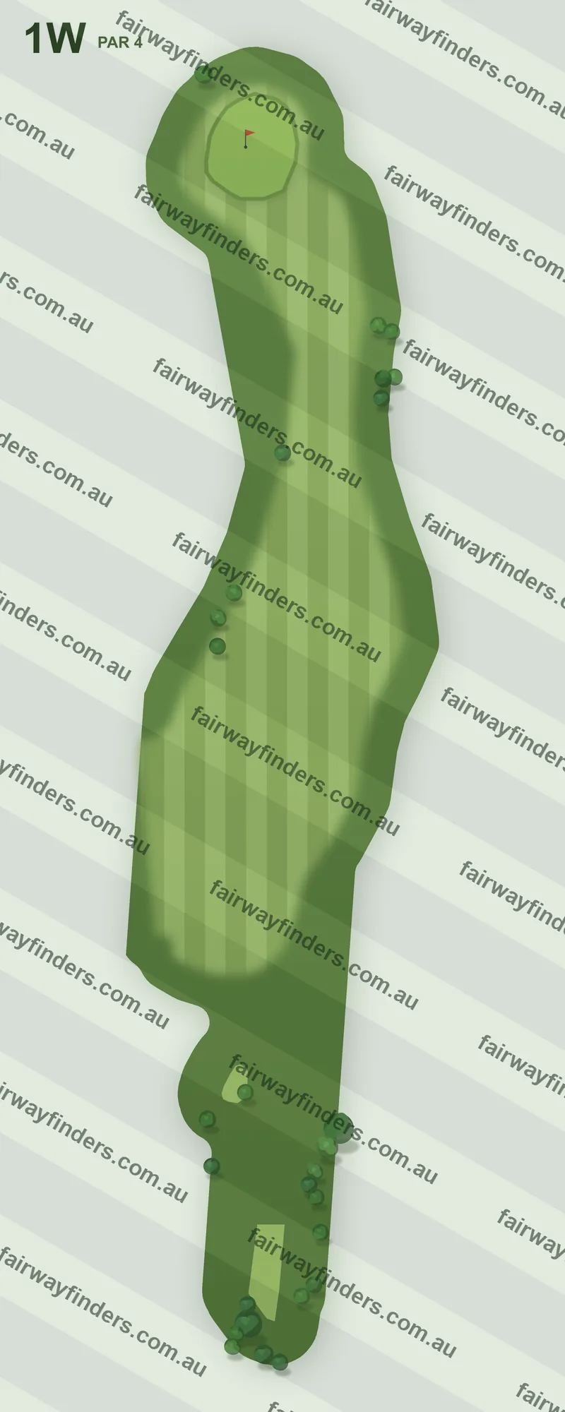 Hole 1 map — par 4, 394 m