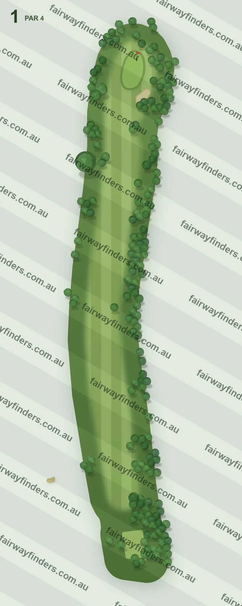 Hole 1 map — par 4, 339 m