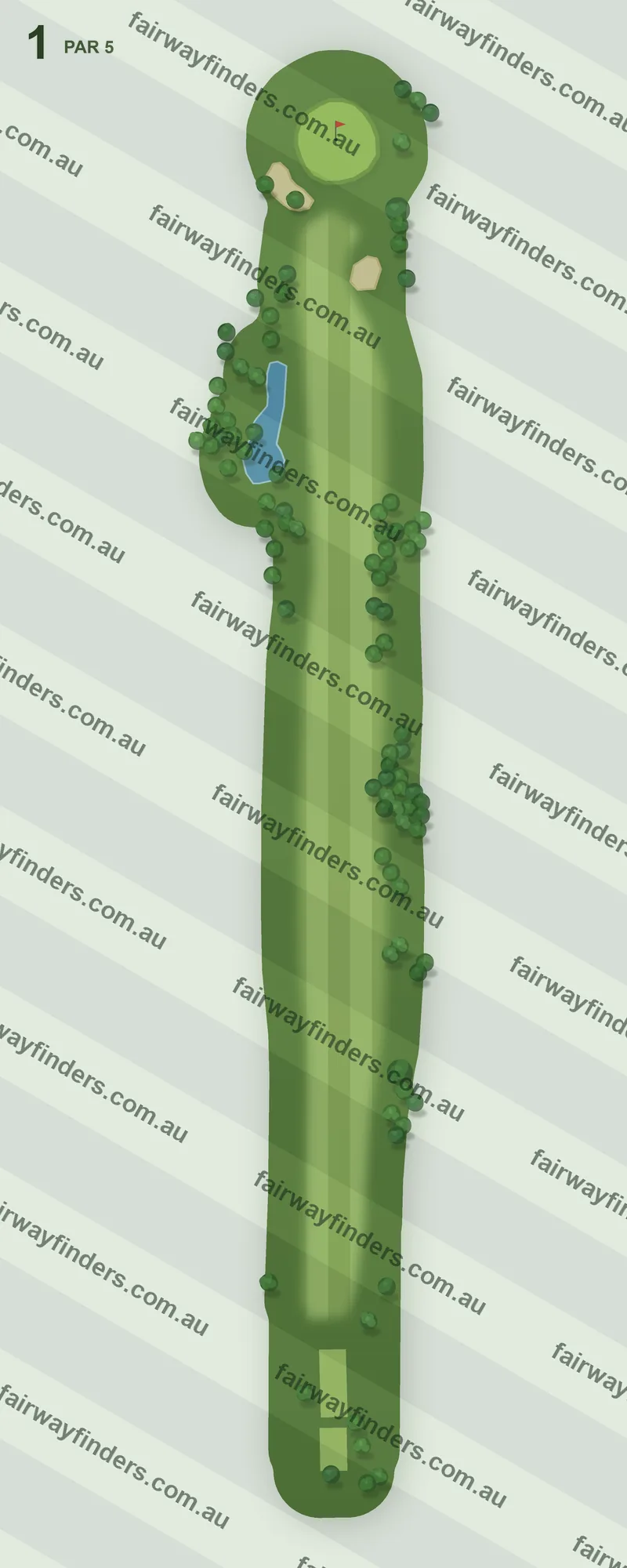 Hole 1 map — par 5, 419 m